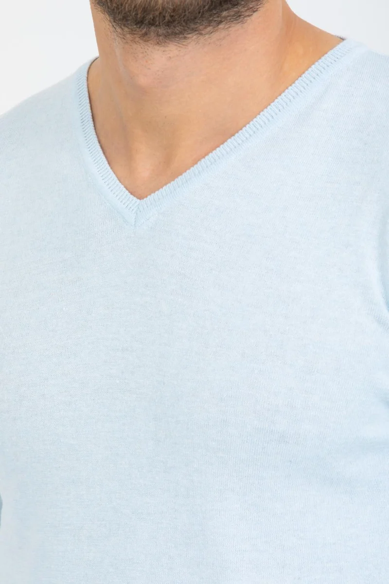 Microfiber Man Sweater Light Blue