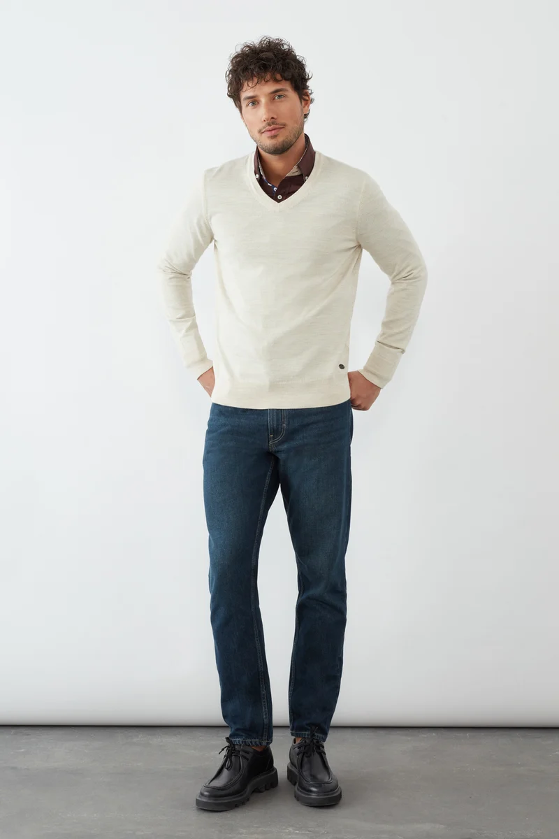 Merino's Blend Man Sweater Beige