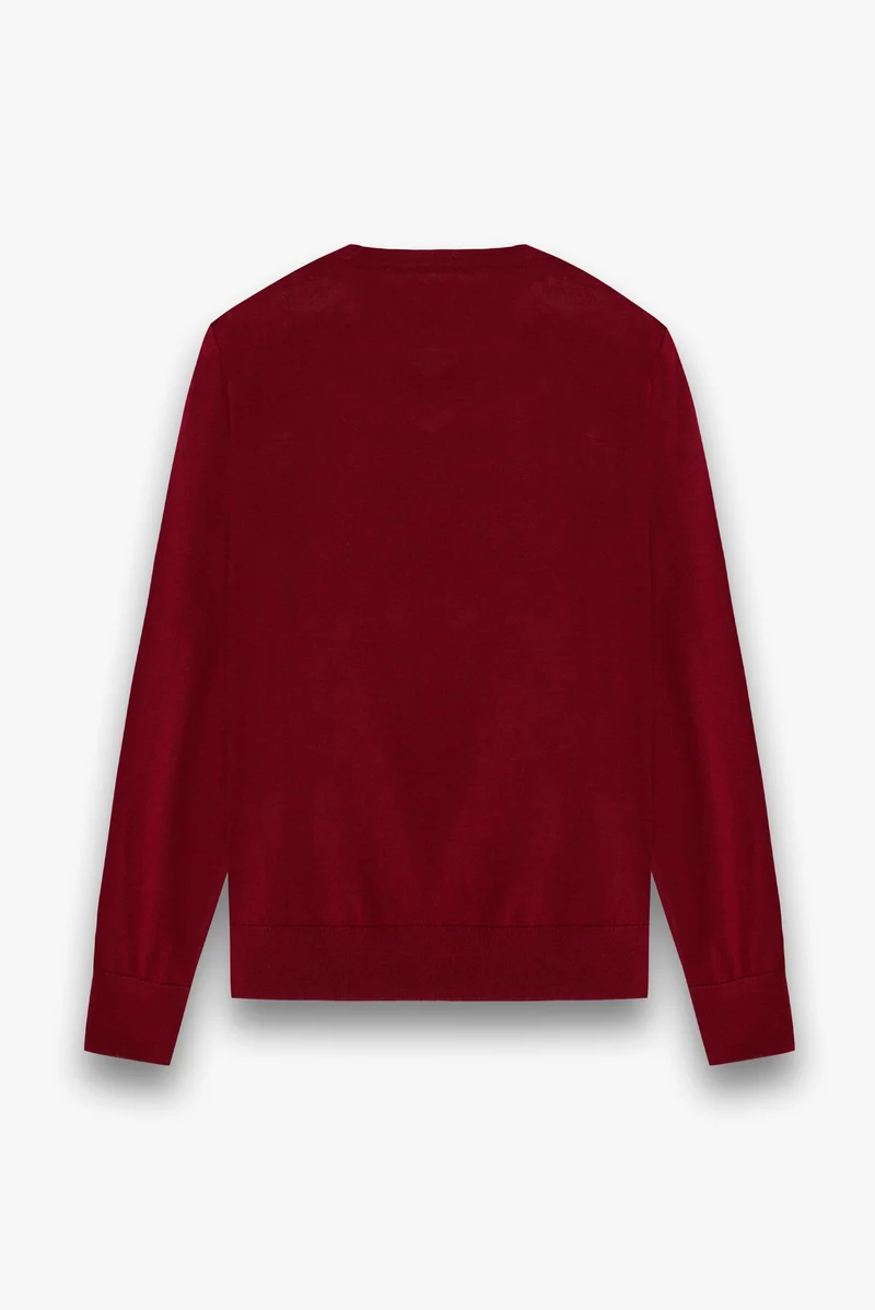 Merino's Blend Man Sweater Round Neck Red