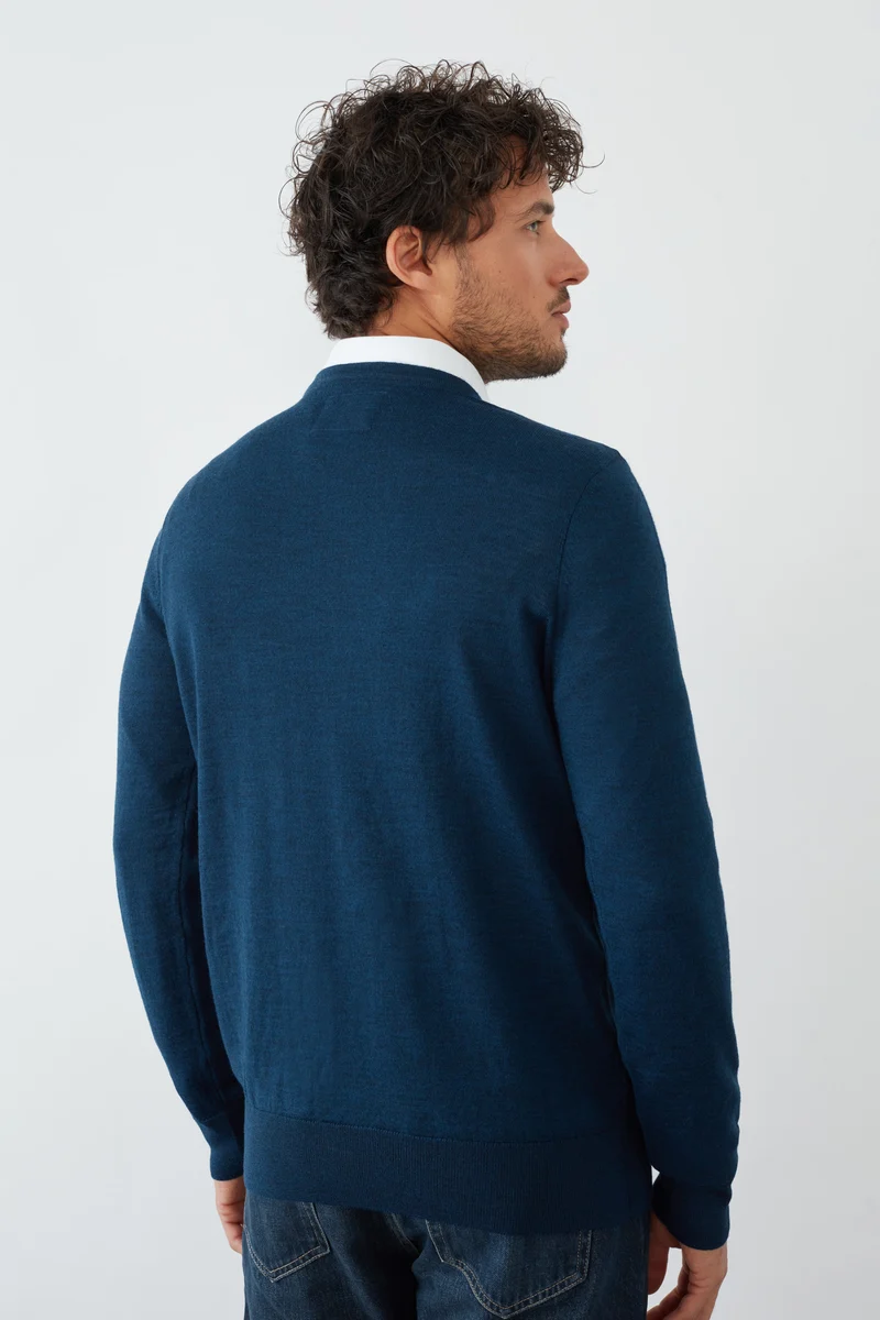 Merino's Blend Man Sweater Blue