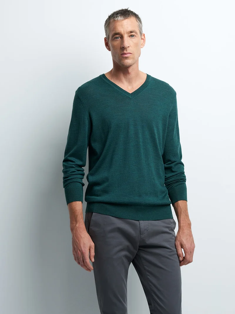Pull col V en Laine Mérinos