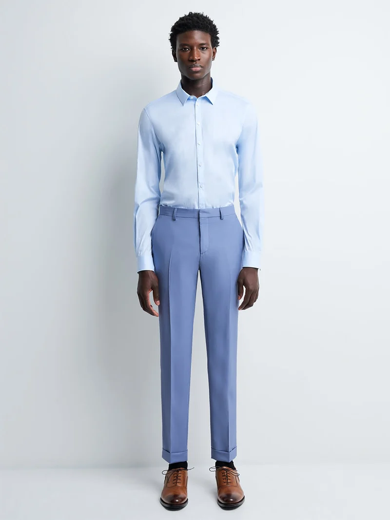 Chemise extra-slim en popeline unie