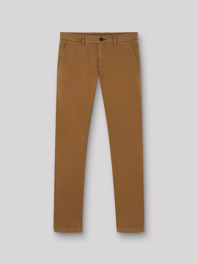 Chino slim en coton élasthane uni