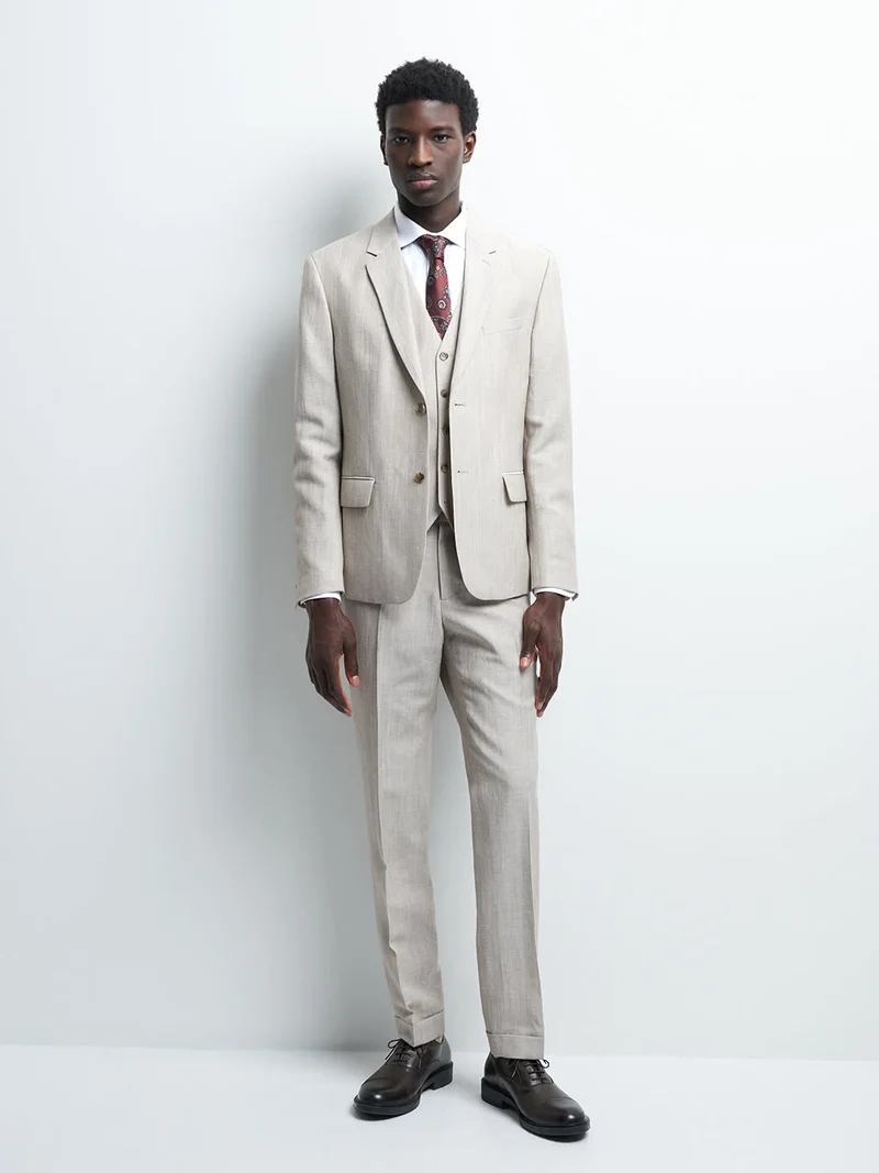 Pantalon coordonnable slim à motif