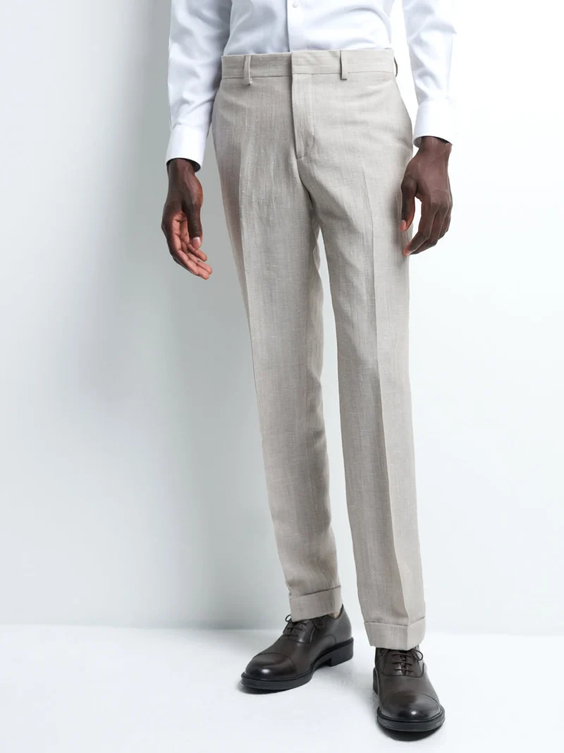 Pantalon coordonnable slim à motif