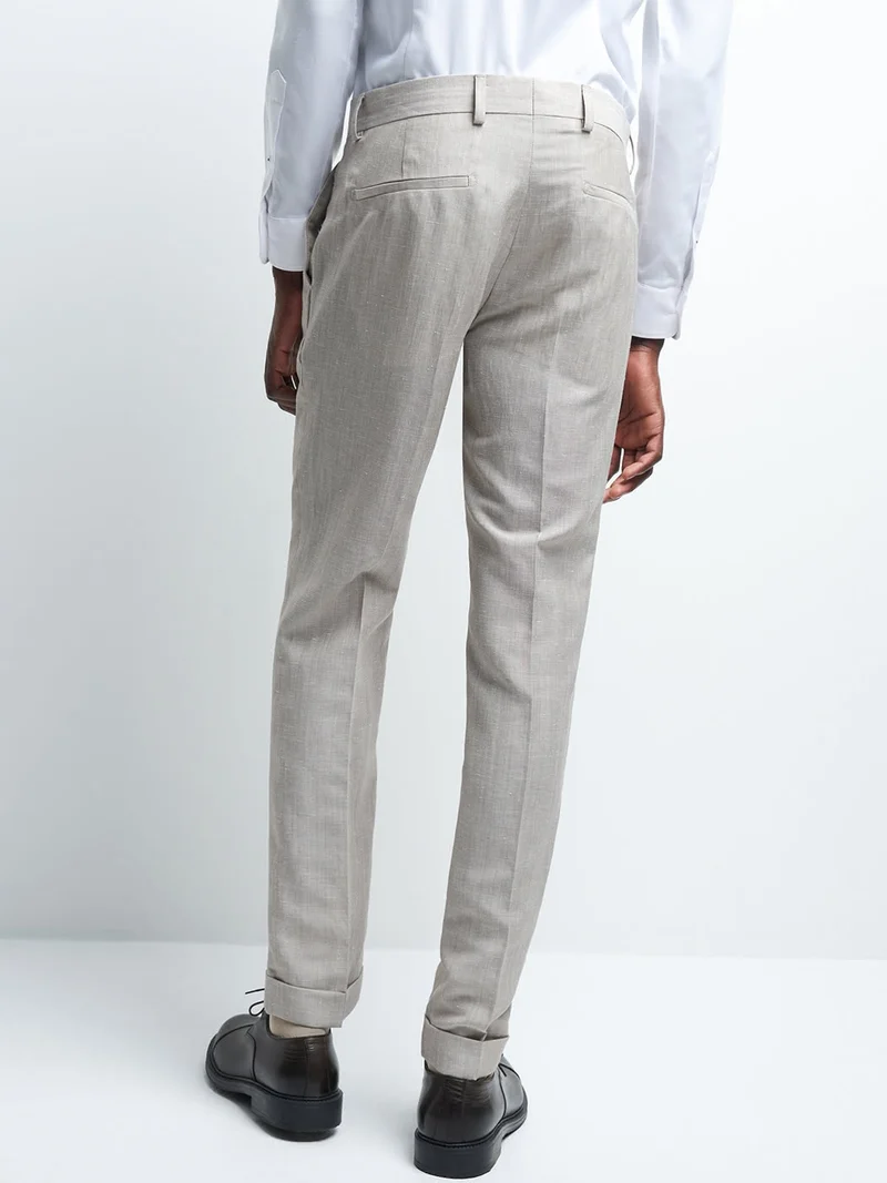 Pantalon coordonnable slim à motif