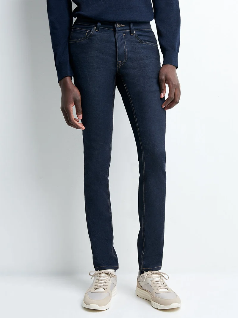 Jean slim en coton élasthane brut
