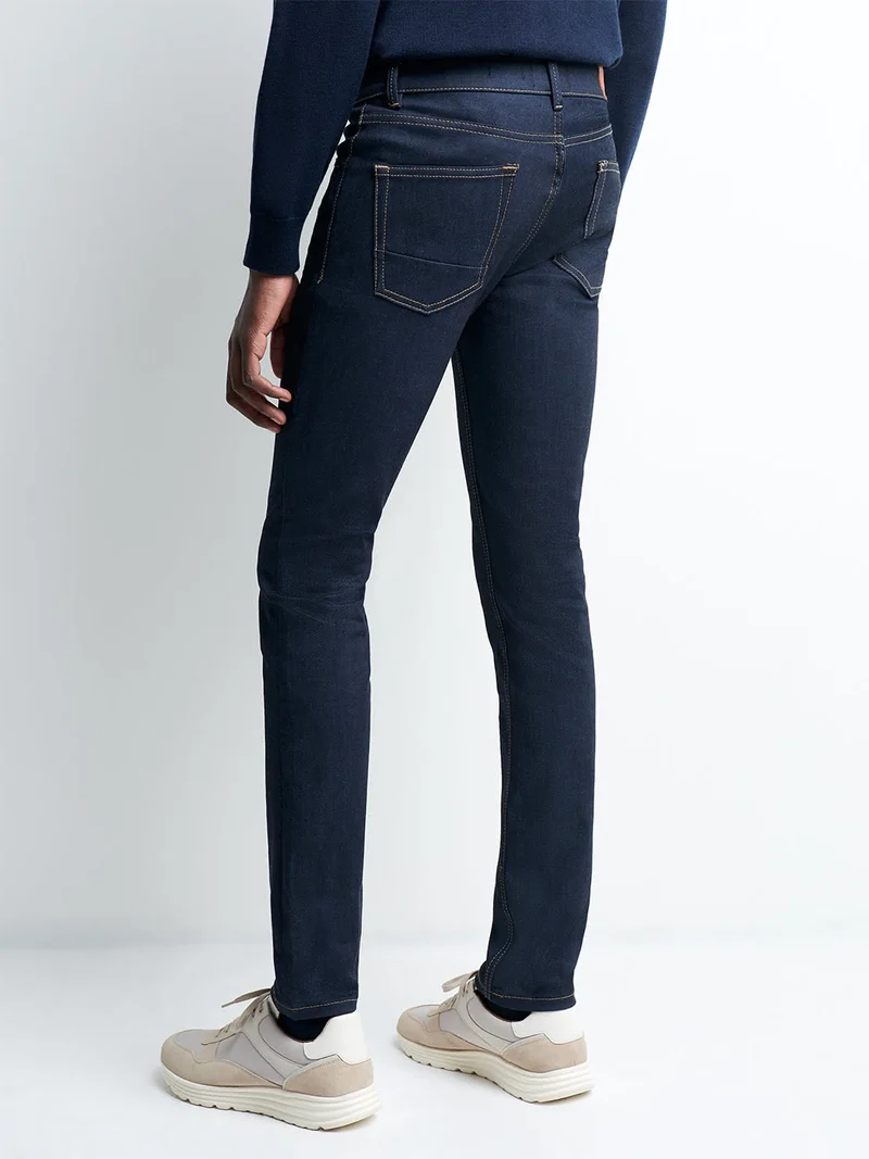Jean slim en coton élasthane brut