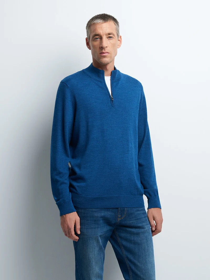 Pull col montant en Laine Certifiée