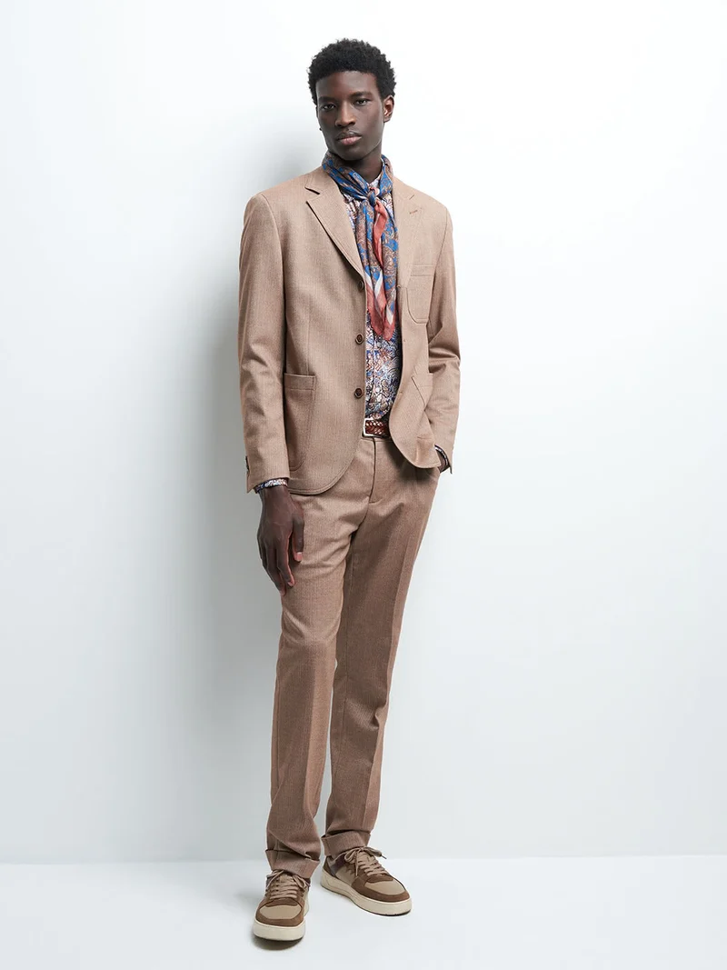 Pantalon coordonnable slim chevron