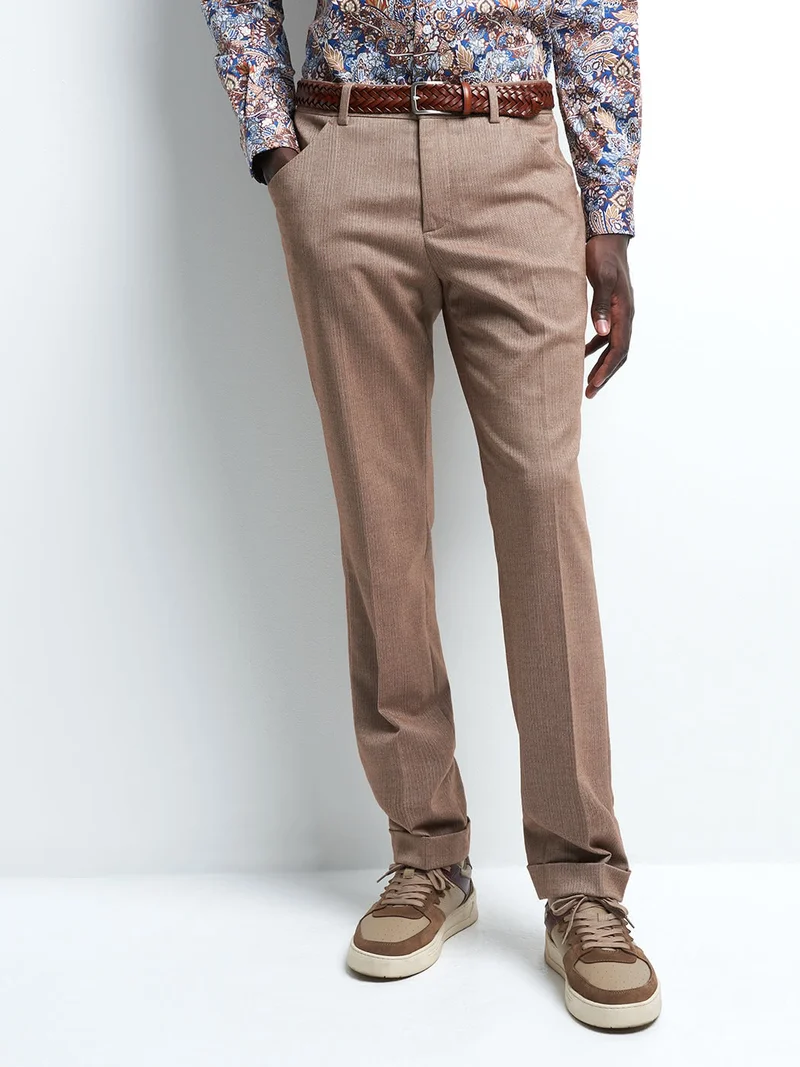 Pantalon coordonnable slim chevron