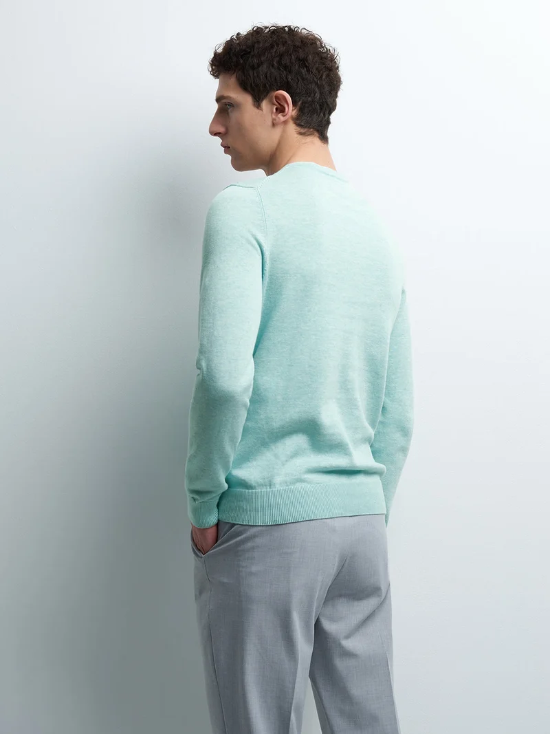 Pull col V en coton