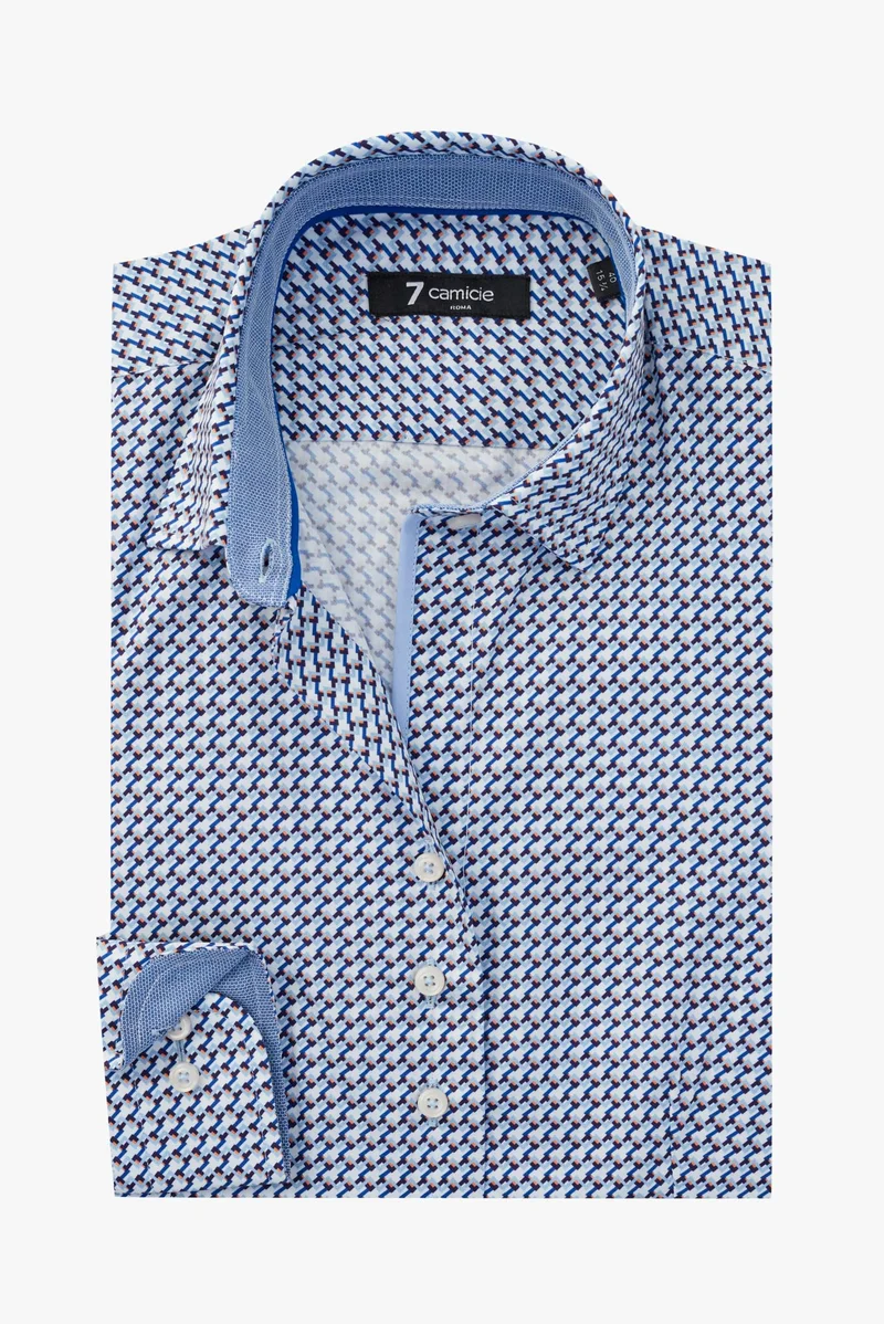 Beatrice Sport Poplin Women’s Shirt White Navy Blue