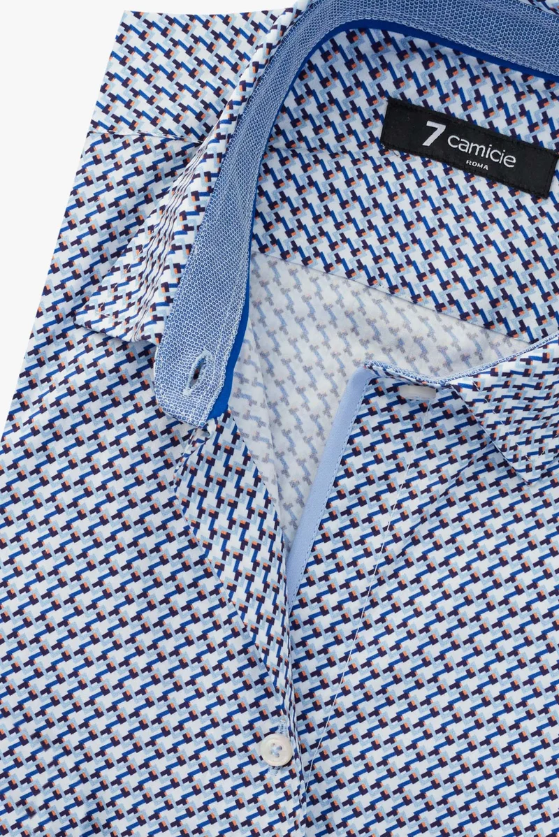 Beatrice Sport Poplin Women’s Shirt White Navy Blue