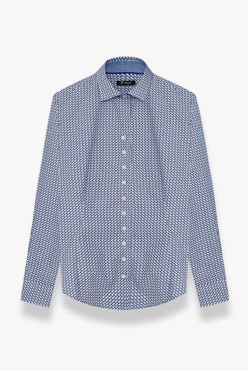 Beatrice Sport Poplin Women’s Shirt White Navy Blue
