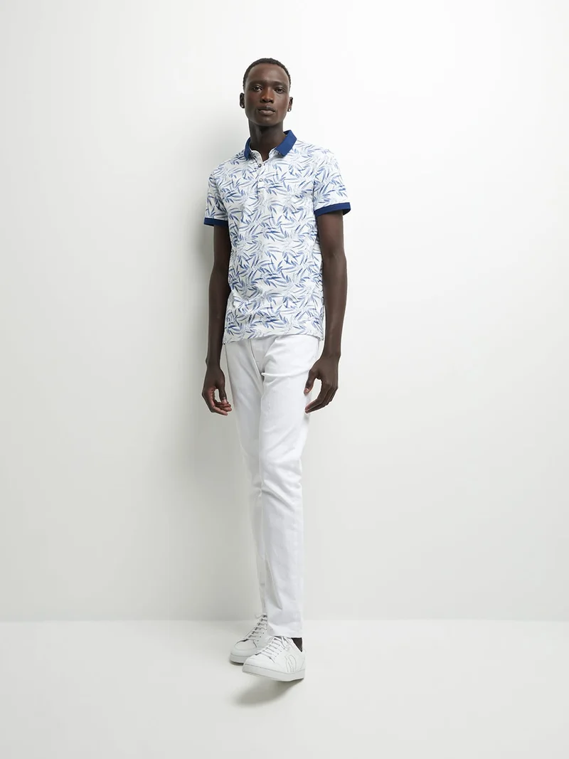 Jean couleur slim en coton élasthane uni