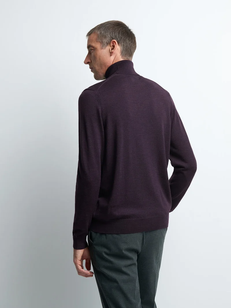 Pull col roulé en laine Mérinos