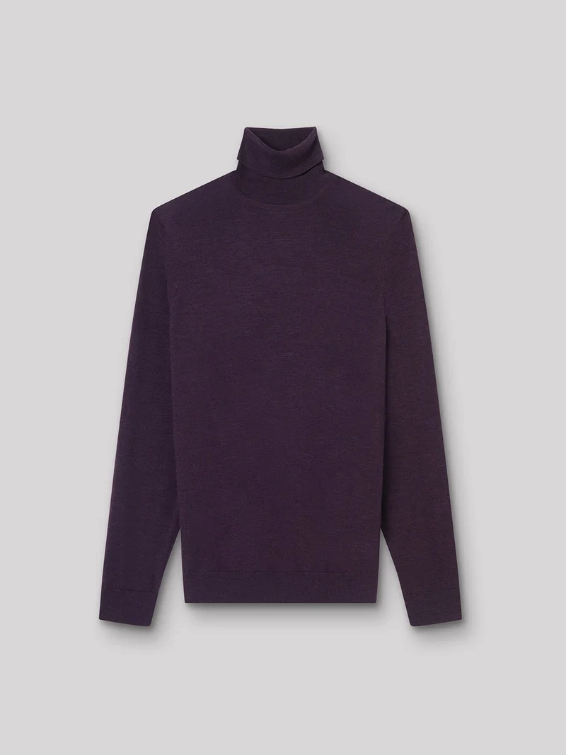 Pull col roulé en laine Mérinos