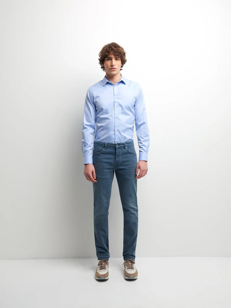 Jean couleur slim stretch délavé