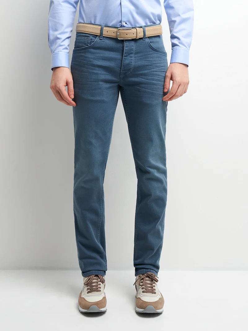 Jean couleur slim stretch délavé