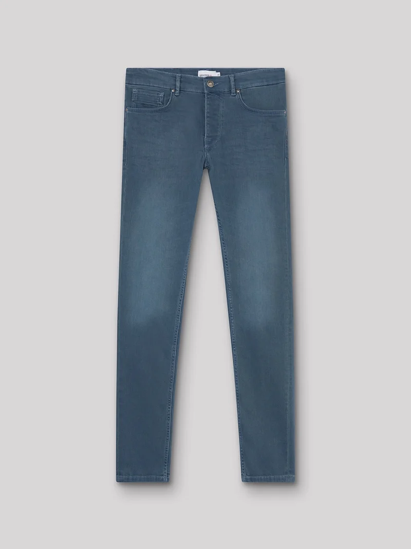 Jean couleur slim stretch délavé