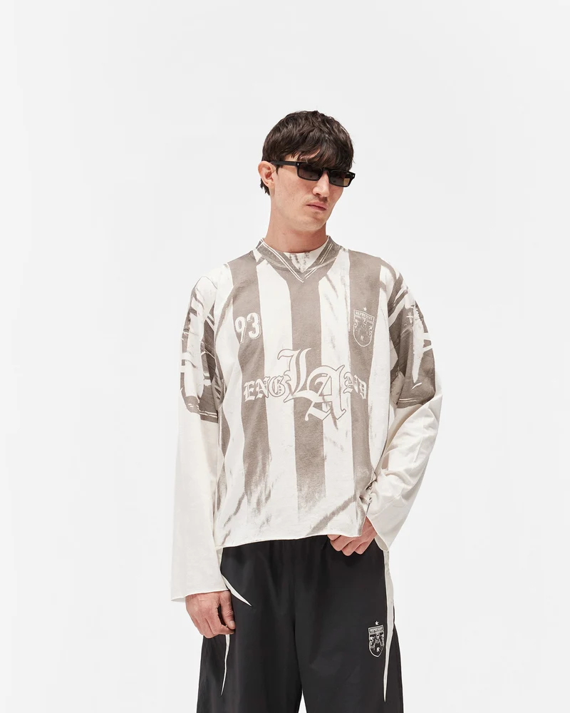 Printed Long Sleeve T-Shirt - Flat White