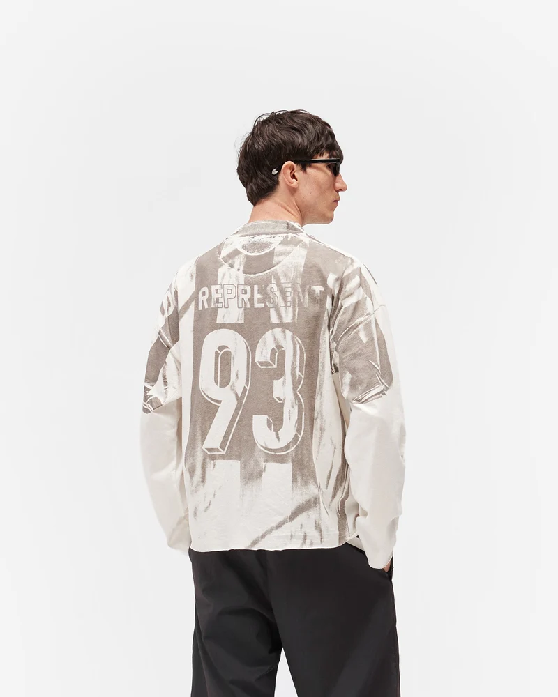 Printed Long Sleeve T-Shirt - Flat White