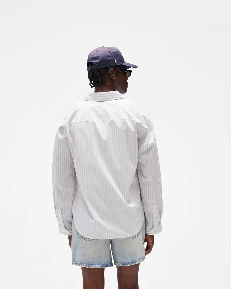 Pinstripe Shirt - Flat White