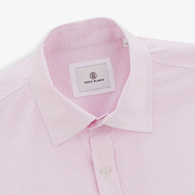 Chemise Clément à carreaux vichy rose