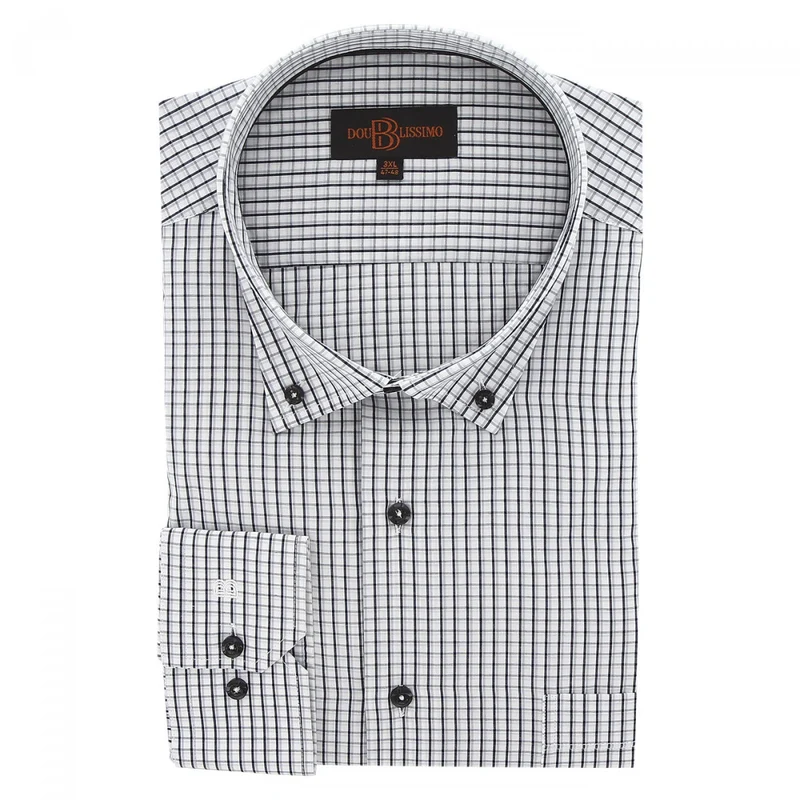 Chemise homme grande taille repassage facile coupe droite VICKY Doublissimo