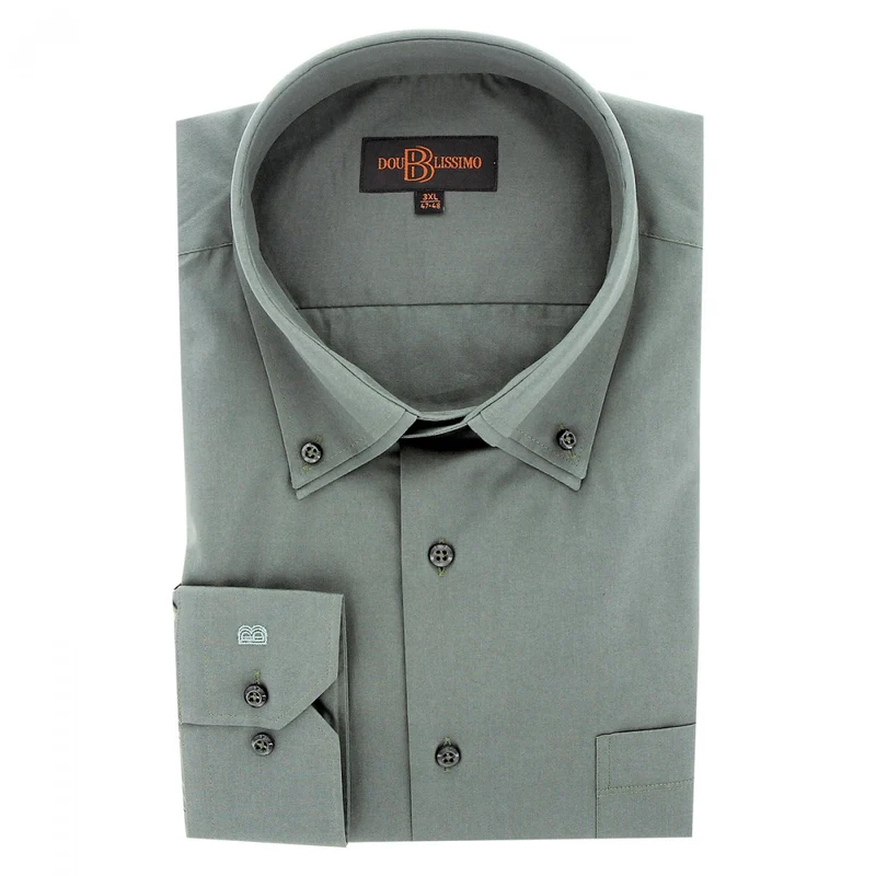 Chemise homme grande taille double col repassage facile coupe droite COLBUNI Doublissimo