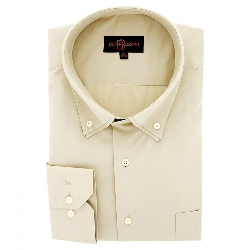 Chemise homme grande taille double col repassage facile coupe droite COLBUNI Doublissimo