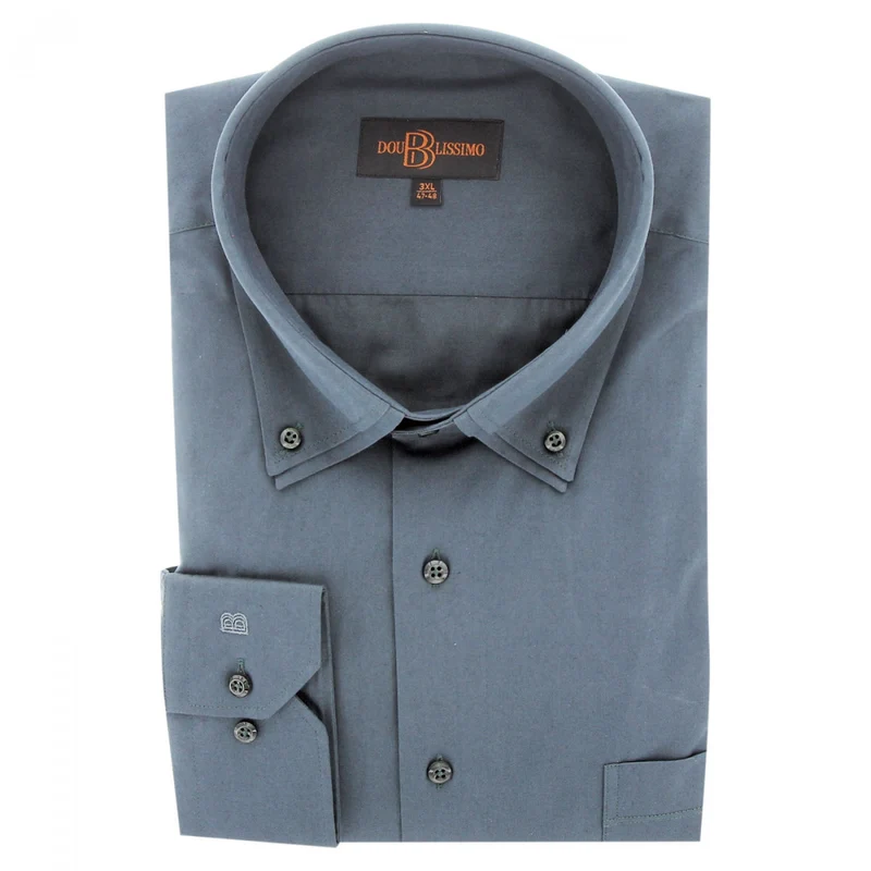 Chemise homme grande taille double col repassage facile coupe droite COLBUNI Doublissimo
