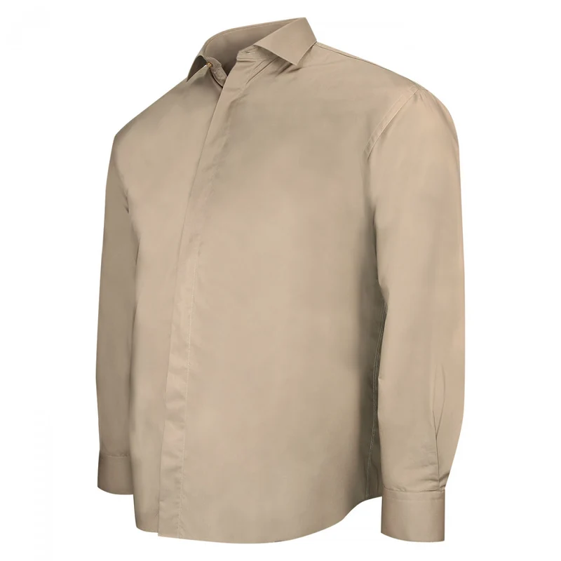 Chemise homme grande taille habillée gorge cachée coupe droite CACHET Doublissimo