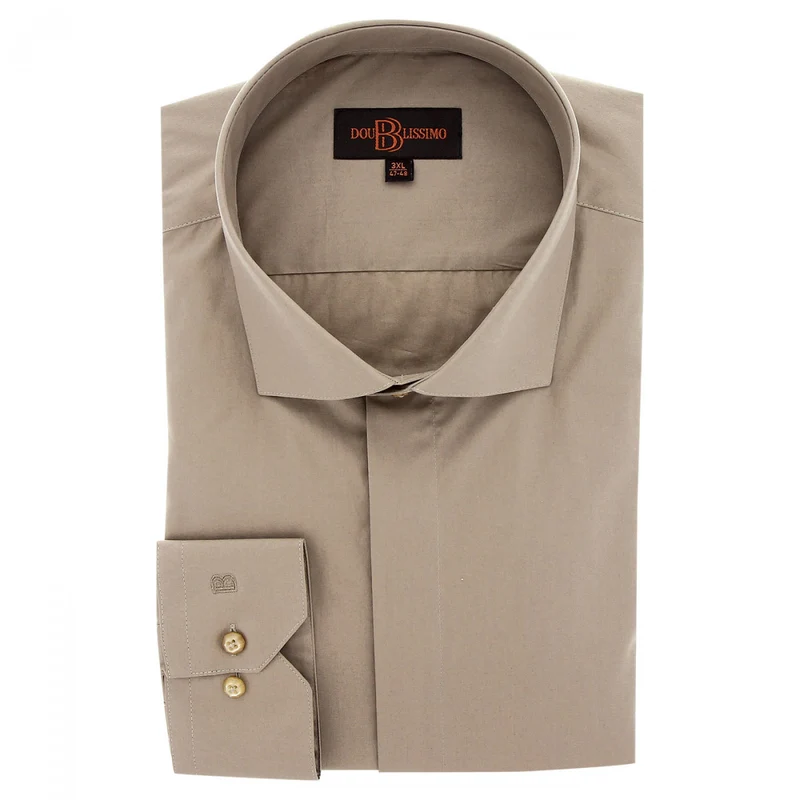 Chemise homme grande taille habillée gorge cachée coupe droite CACHET Doublissimo