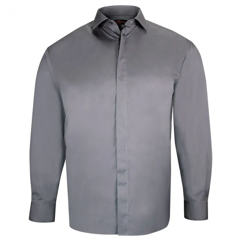 Chemise homme grande taille habillée gorge cachée coupe droite CACHET Doublissimo