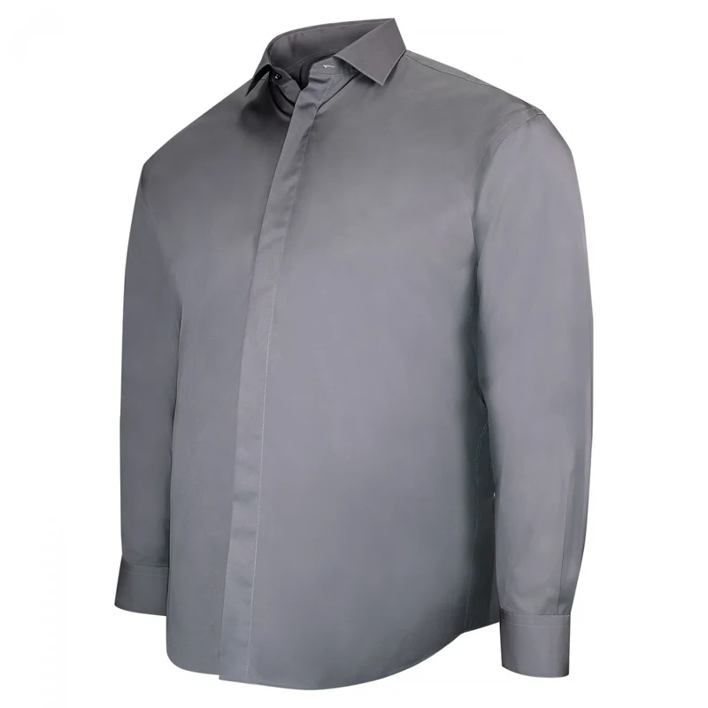 Chemise homme grande taille habillée gorge cachée coupe droite CACHET Doublissimo