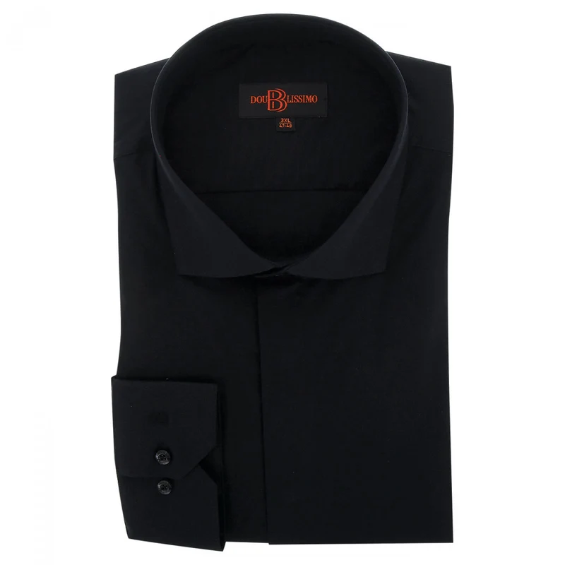 Chemise homme grande taille habillée gorge cachée coupe droite CACHET Doublissimo