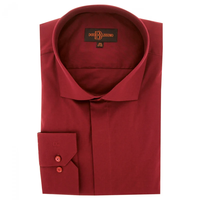 Chemise homme grande taille habillée gorge cachée coupe droite CACHET Doublissimo
