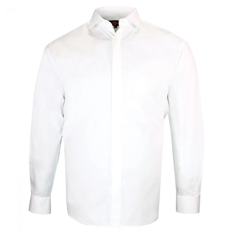 Chemise homme grande taille habillée gorge cachée coupe droite CACHET Doublissimo
