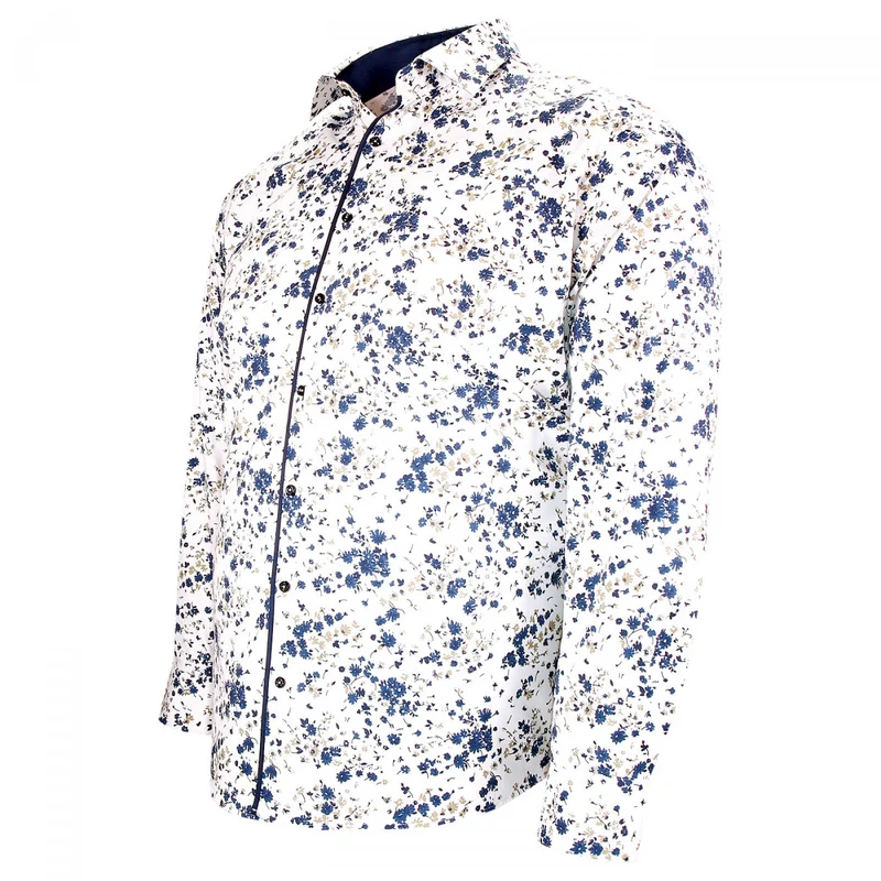 Chemise homme grande taille tissus à motifs coupe droite FLOREALE Doublissimo