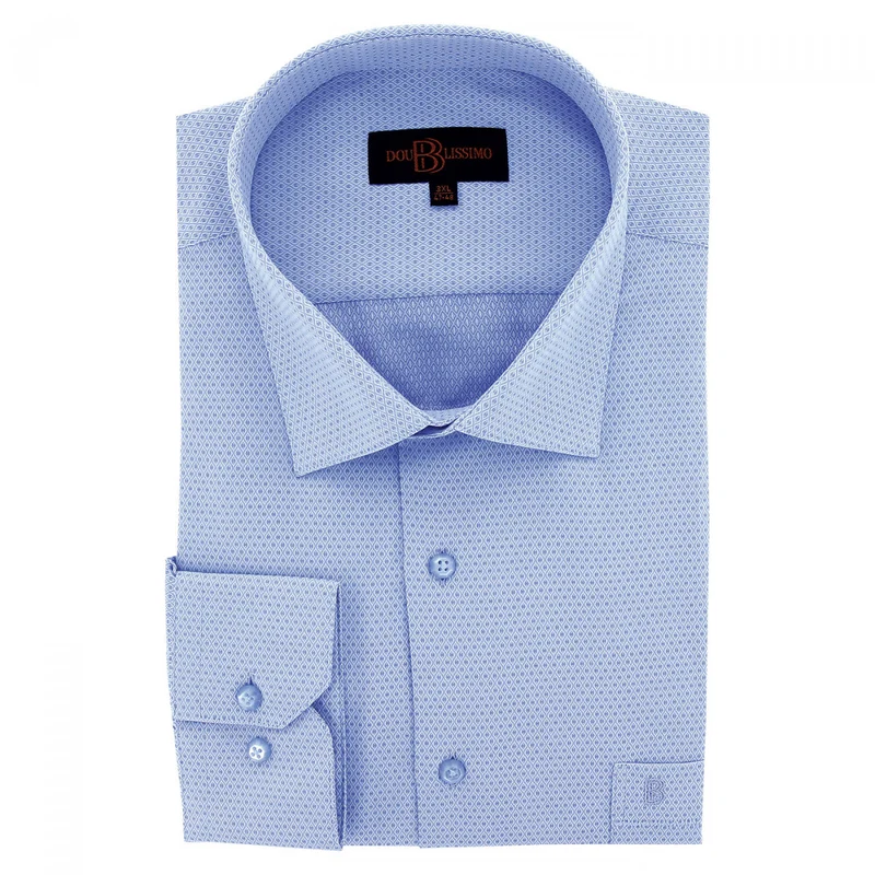 Chemise homme grande taille tissus premium armuré coupe droite BASTINI Doublissimo
