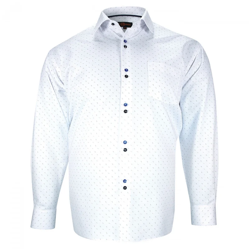 Chemise homme grande taille tissus à motifs coupe droite FRECCIA Doublissimo
