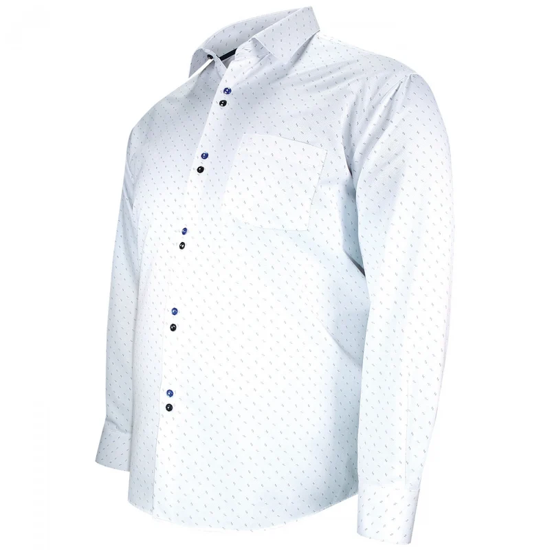 Chemise homme grande taille tissus à motifs coupe droite FRECCIA Doublissimo