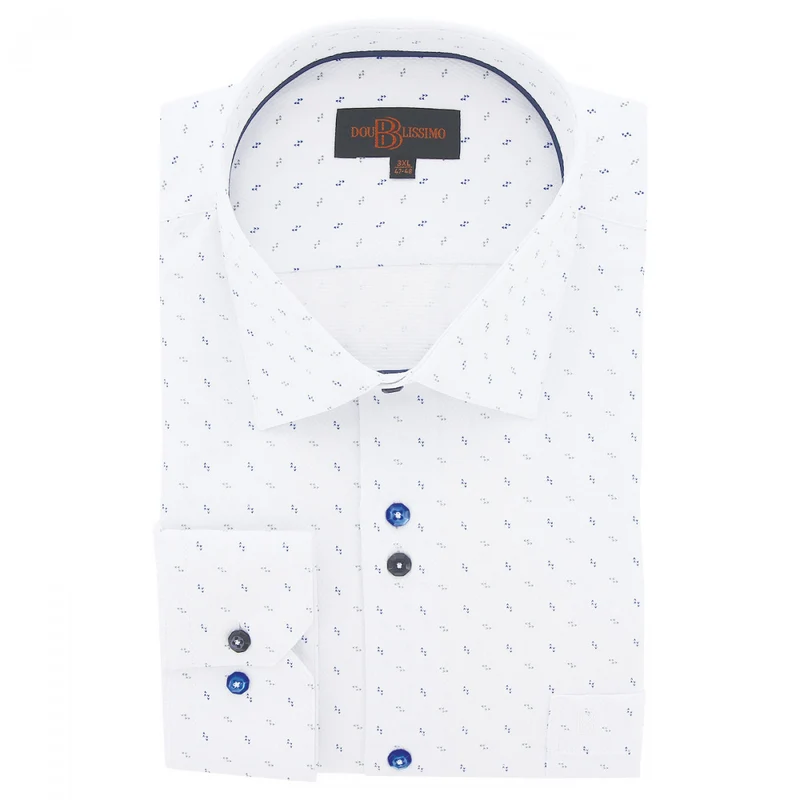 Chemise homme grande taille tissus à motifs coupe droite FRECCIA Doublissimo