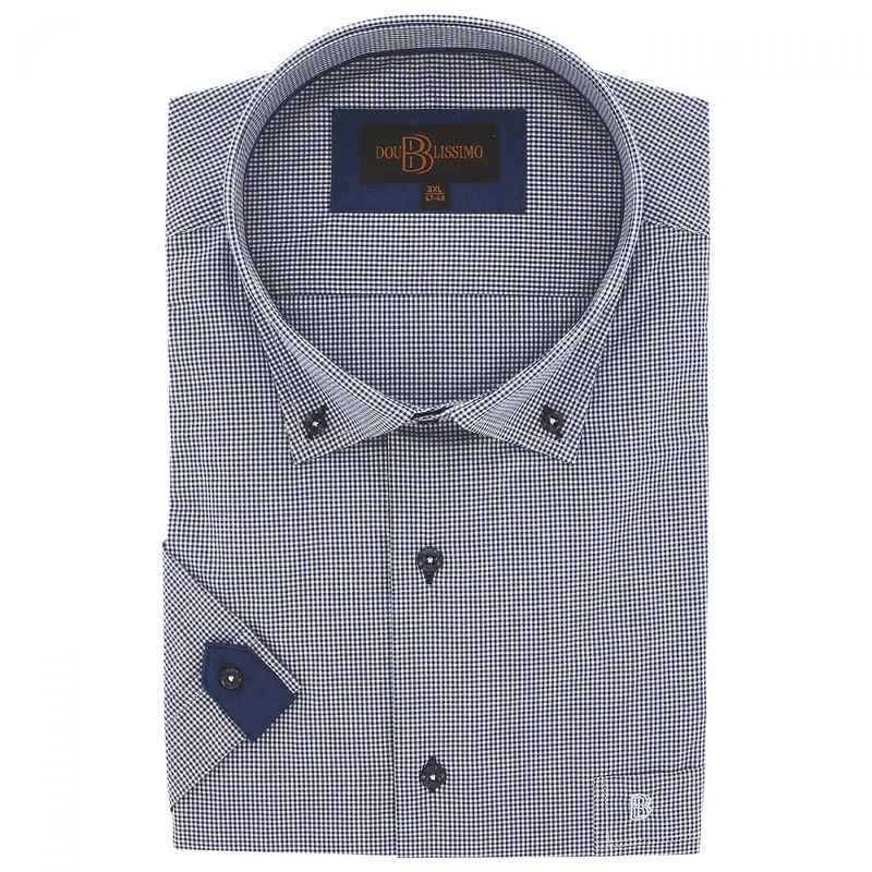 Chemise homme grande taille à motifs vichy coupe droite PIASTRE Doublissimo