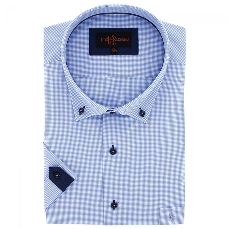 Chemise homme grande taille à motifs vichy coupe droite PIASTRE Doublissimo