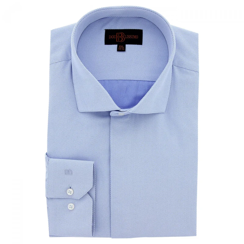 Chemise homme grande taille tissus premium armuré coupe droite ELGANZA Doublissimo