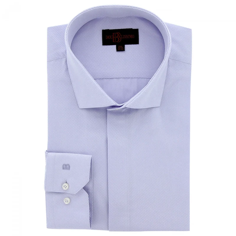 Chemise homme grande taille tissus premium armuré coupe droite ELGANZO Doublissimo