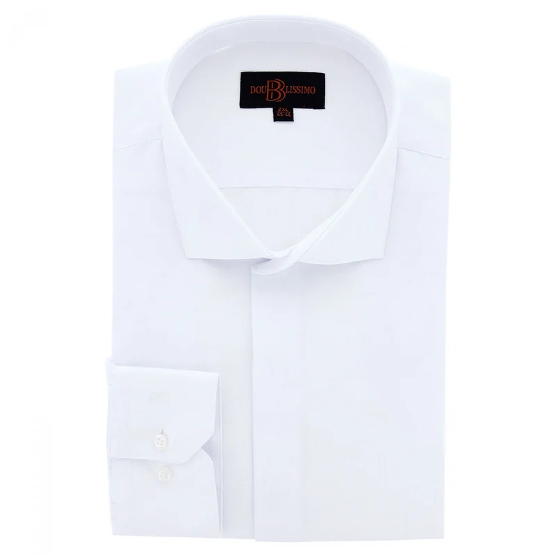 Chemise homme grande taille tissus premium armuré coupe droite ELGANZO Doublissimo